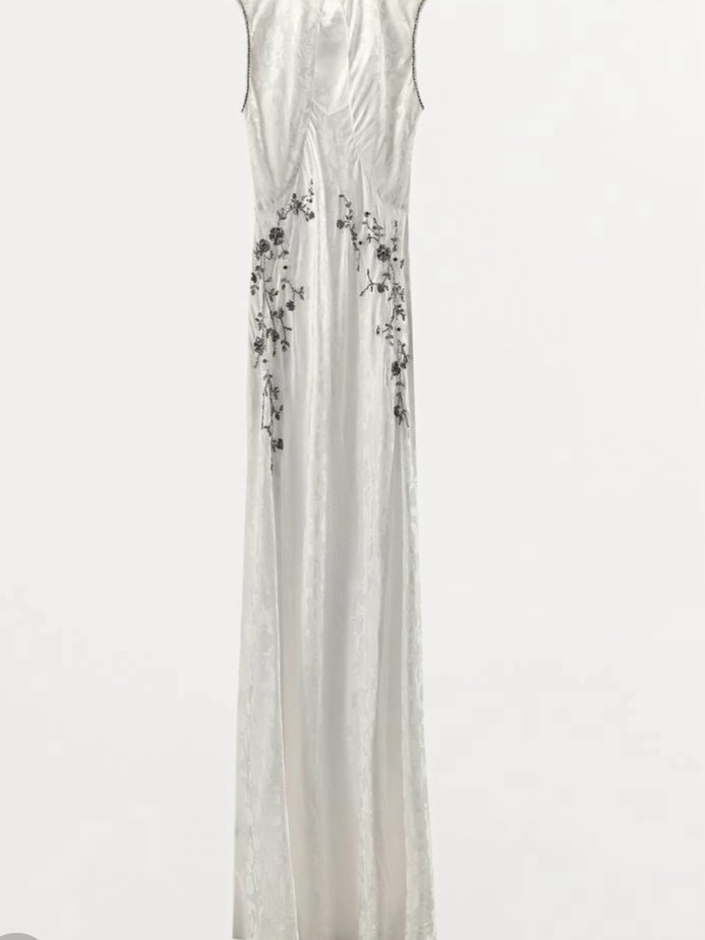 🔥🔥Zara White Satin Embroidered Maxi Dress - Picture 4 of 7
